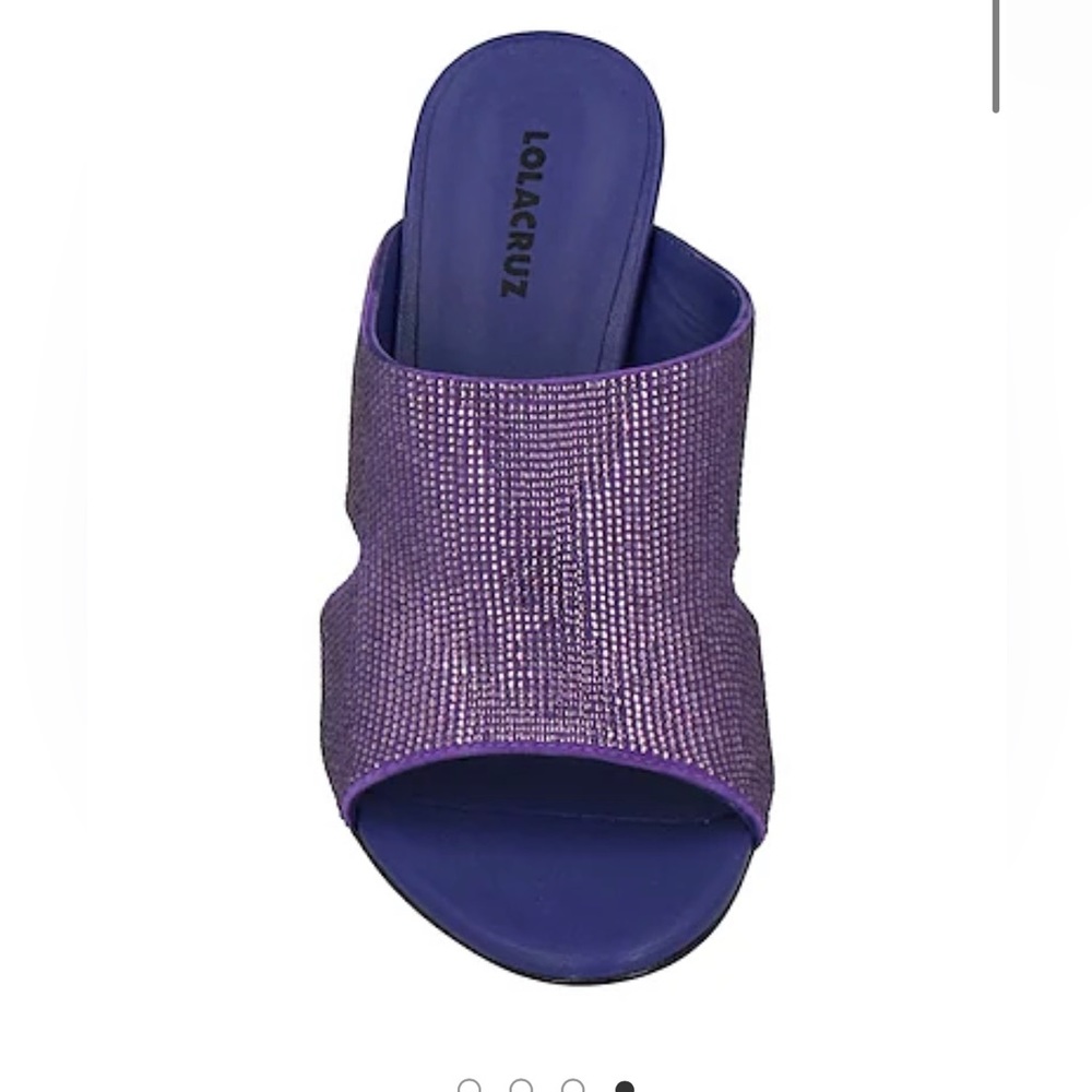 Leather diamante mule with flare heel